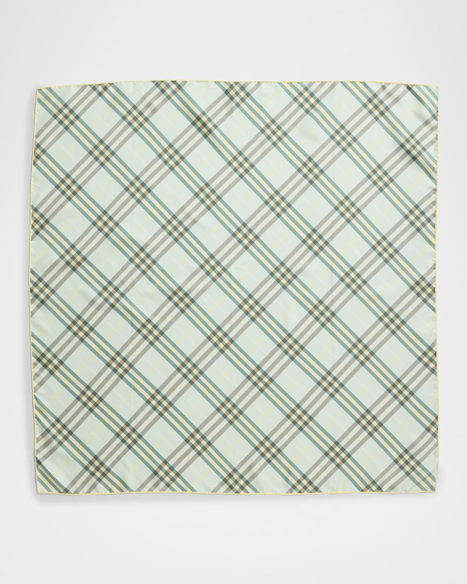 Check-Print Silk Scarf